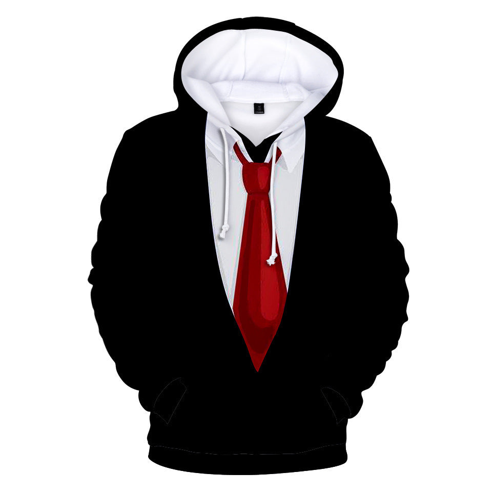 Men's Suit Cos 3D Print Pullover Casual Hoodie