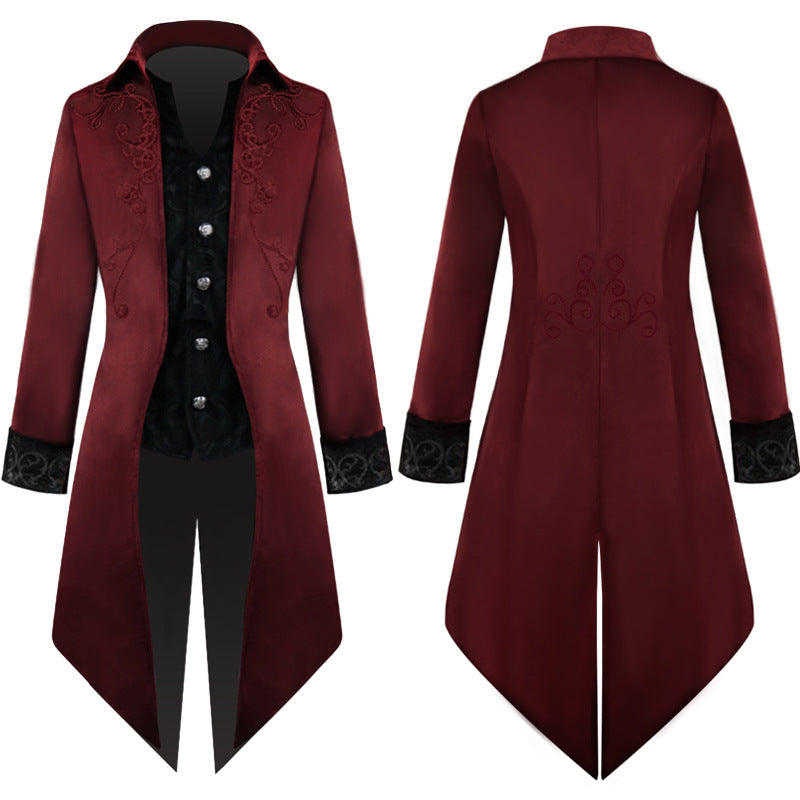 Men's Gothic Court Medieval Retro Mid-length Coat Tuxedo