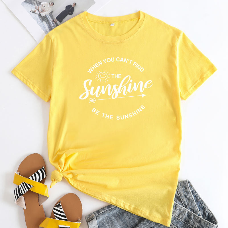 Women's Be The Sunshine Letter Printed T-shirt