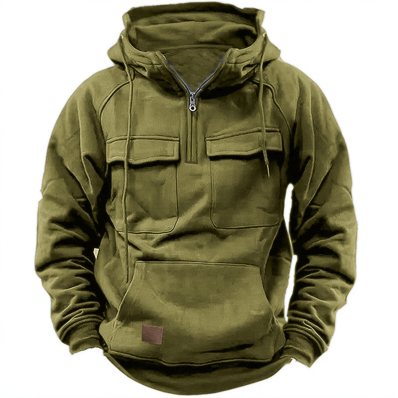 Casual Men's Solid Color Oversized Hoodie Jacket