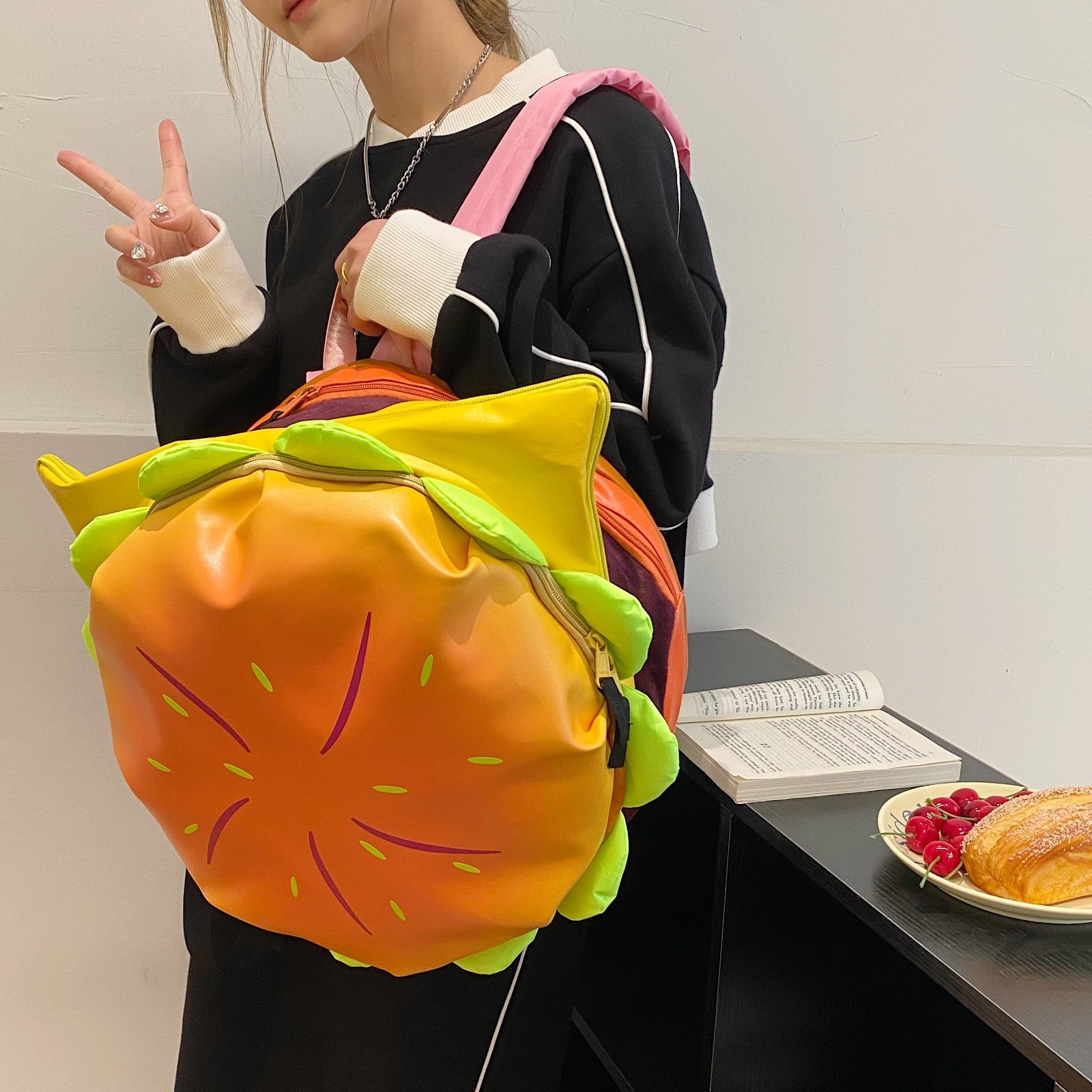 Hamburger Schoolbag Waterproof Backpack