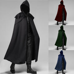 Men's Medieval Halloween Party Multi Color Hooded Cape