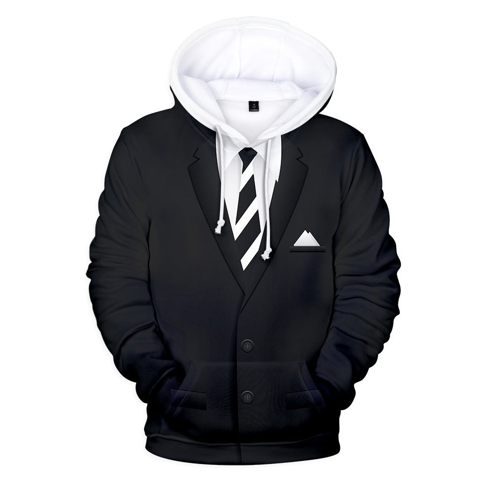 Men's Suit Cos 3D Print Pullover Casual Hoodie