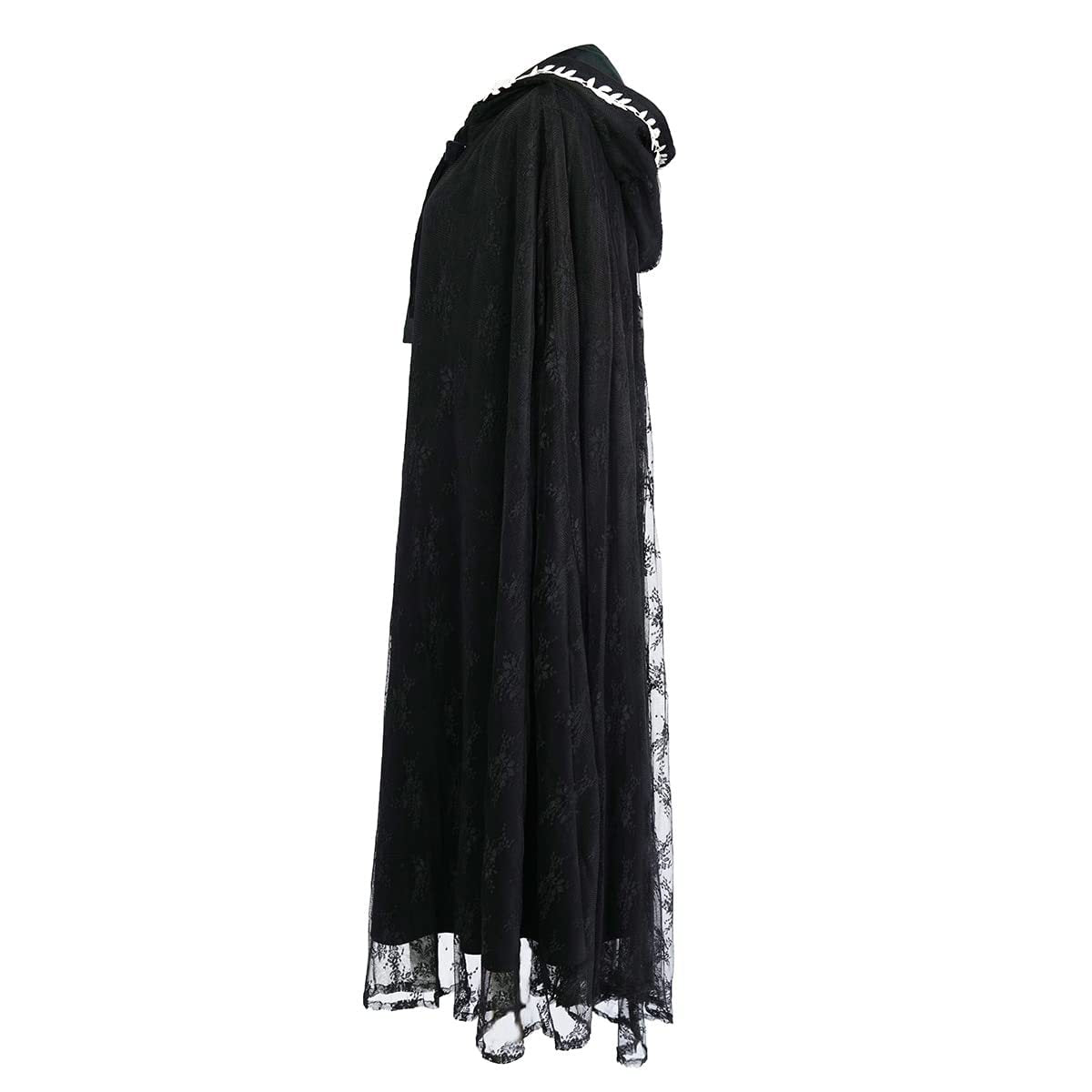 Vintage Medieval Lace Cloak Gothic Long Hooded Cape