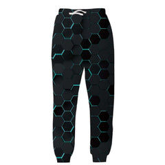 Unisex Casual Planet Digital Print Straight Leg Sweatpants