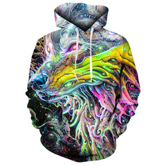 Unisex Cool Animal Digital Printed Long Sleeved Hoodie