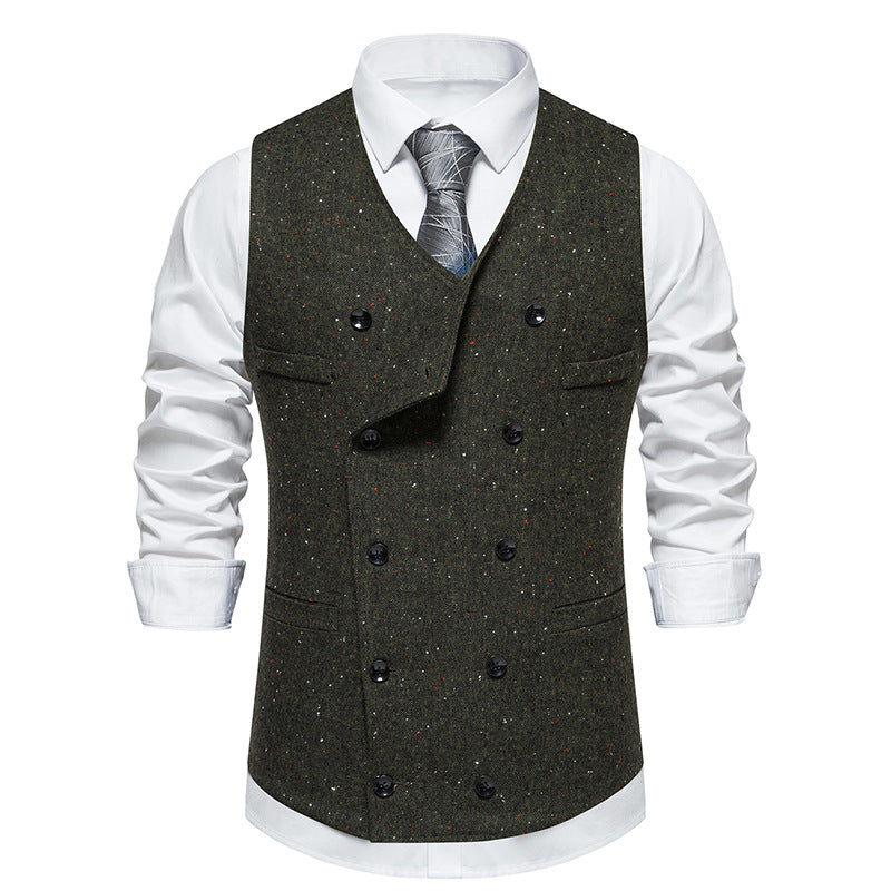 Vintage Gliter Double-Breasted Men's Suit Vest