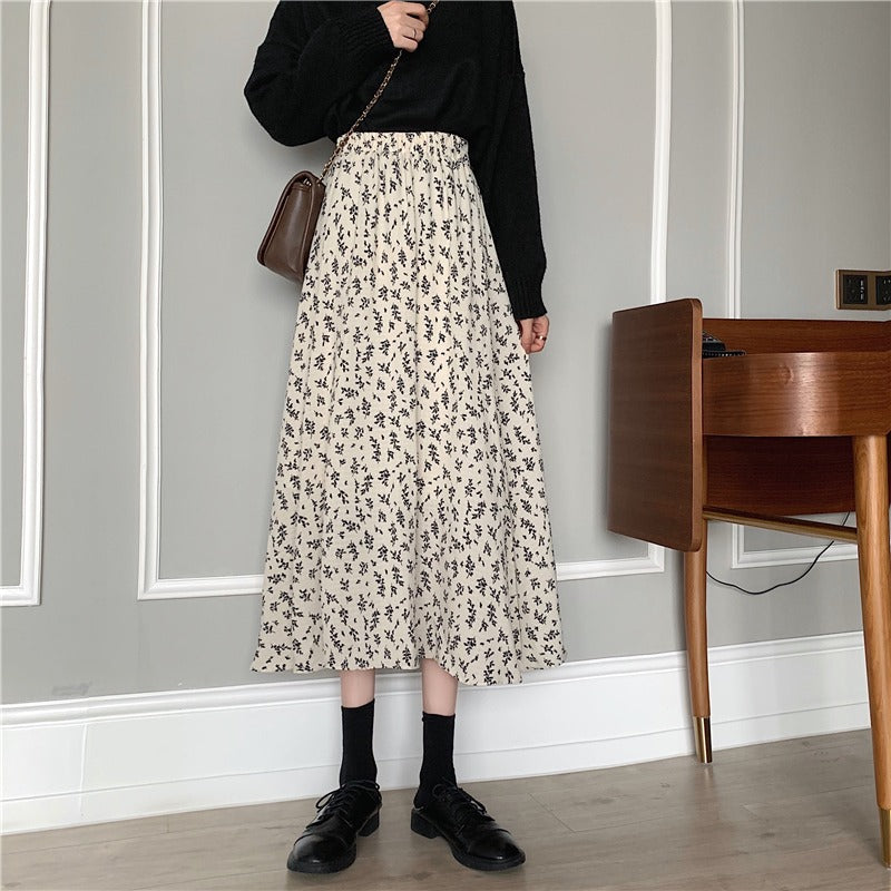 Women's Floral Print A-line Mid-length Skirt