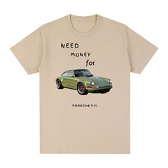 Men's Vintage Need Money for Print Cotton T-shirt