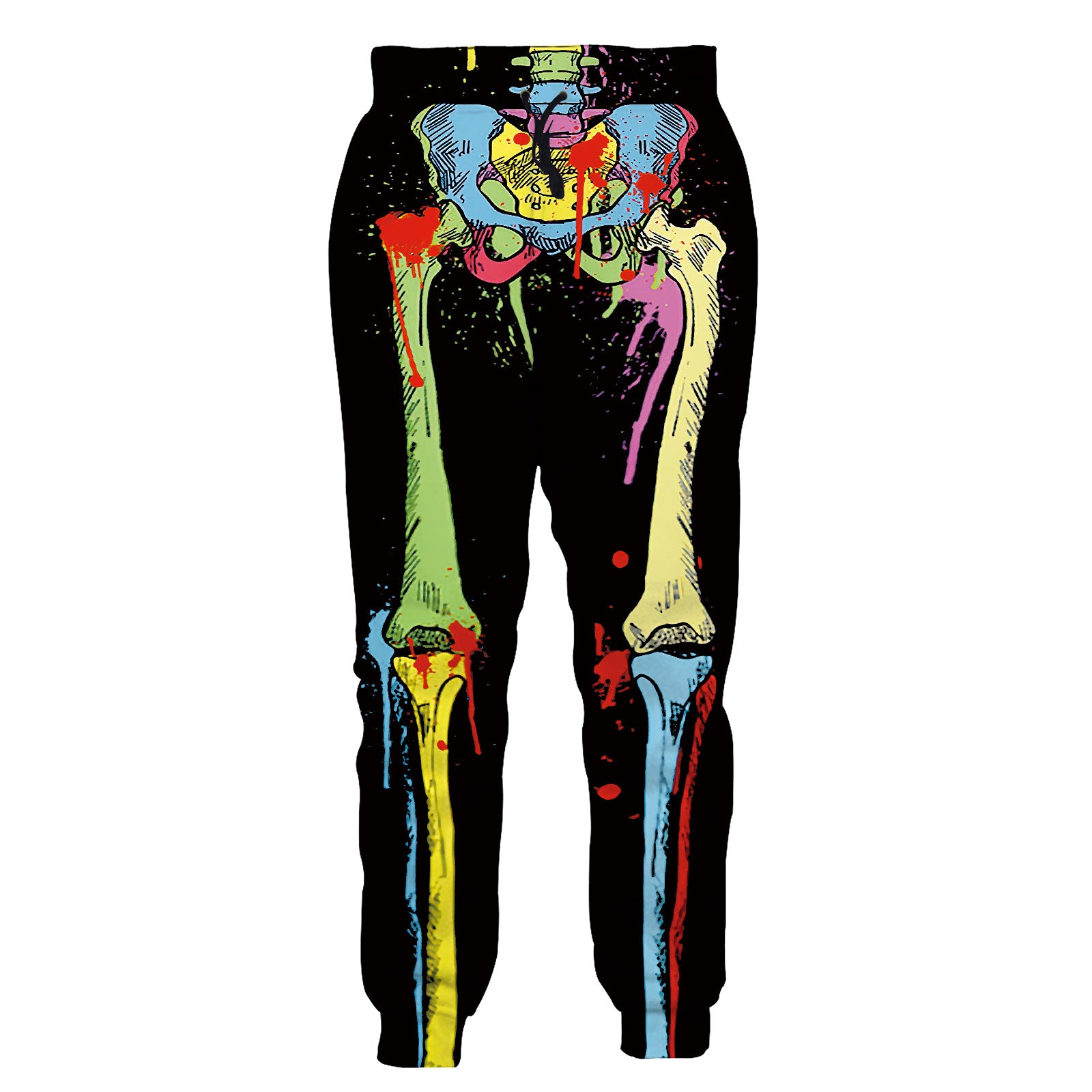 Men's Flame Skeleton 3D Printed Loose Pants