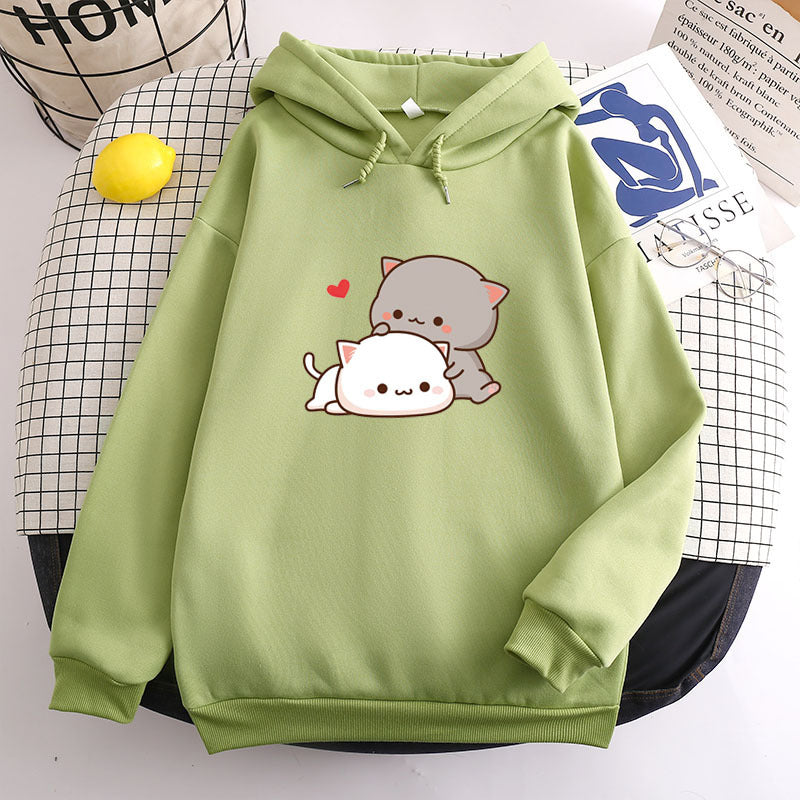 Cute Cartoon Bear Candy Color Slim Hoodie