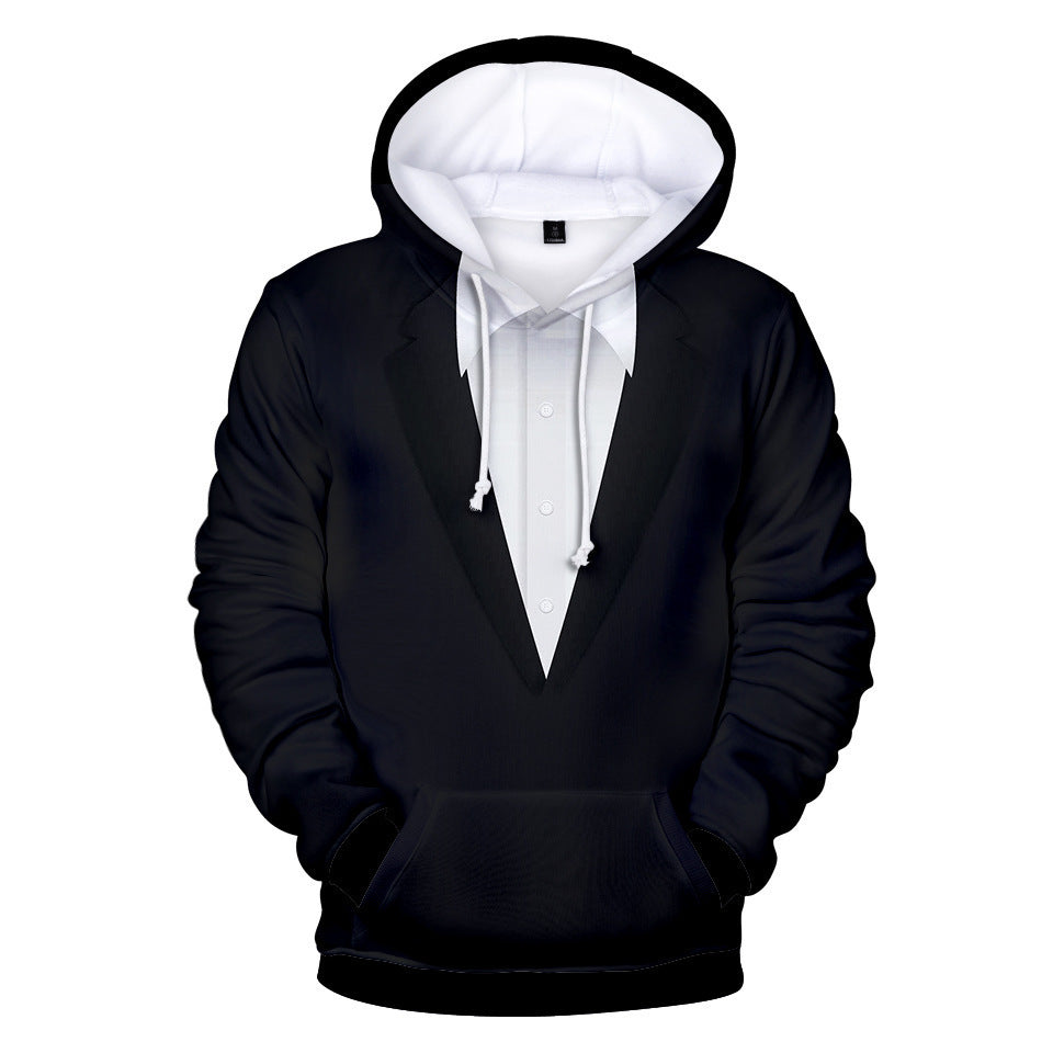 Men's Suit Cos 3D Print Pullover Casual Hoodie