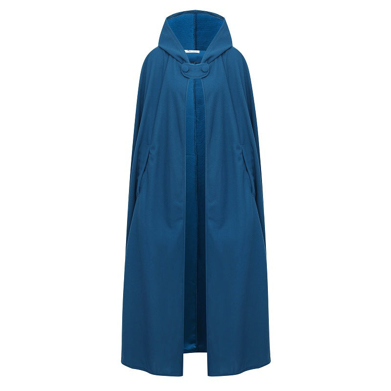 Women's Hooded Tie Up Shawl Extended Cape