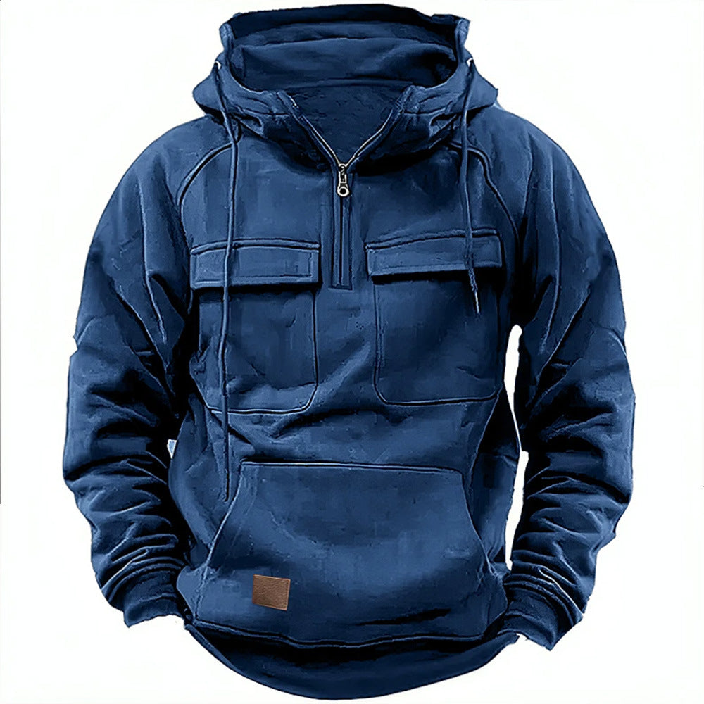 Casual Men's Solid Color Oversized Hoodie Jacket