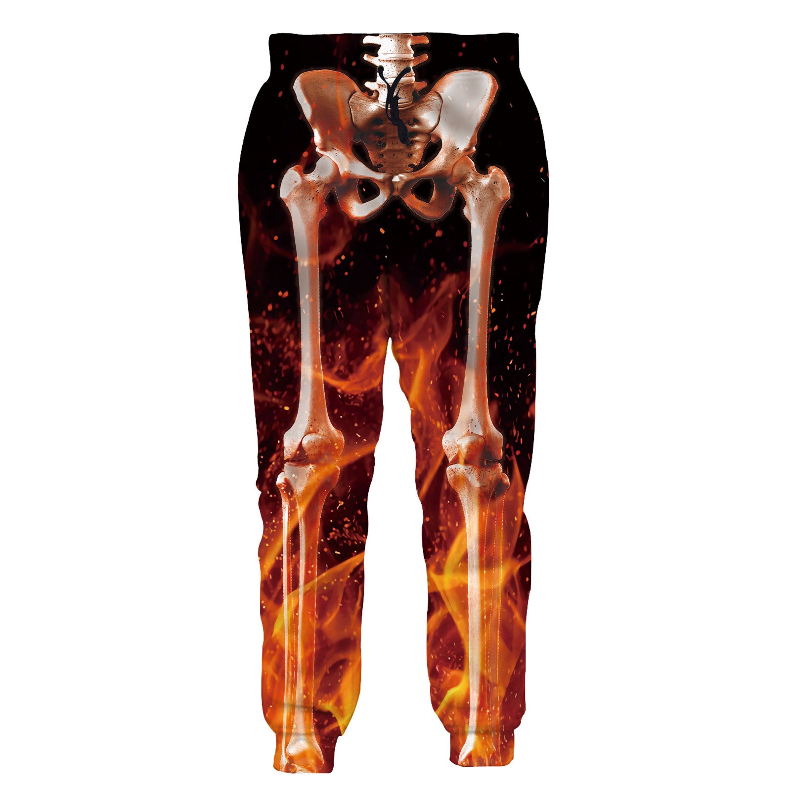 Men's Flame Skeleton 3D Printed Loose Pants