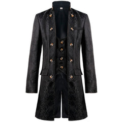 Retro Style Men's Jacquard Steampunk Uniform Coat