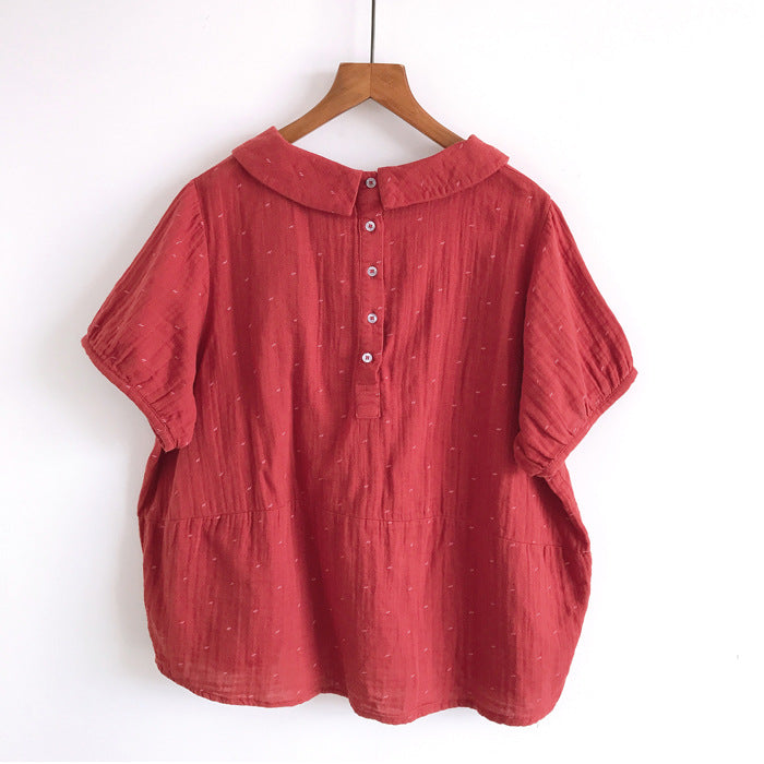 Japanese Style Doll Collar Short Sleeved Shirt