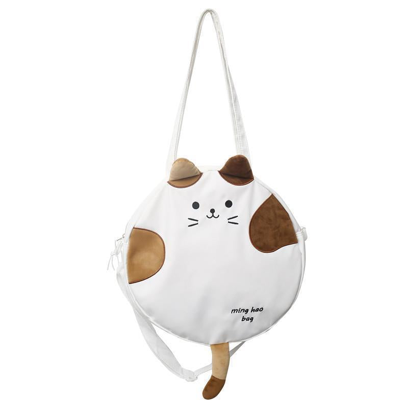 Cute Cartoon Cat Tail Shoulder Canvas Leisure Bag