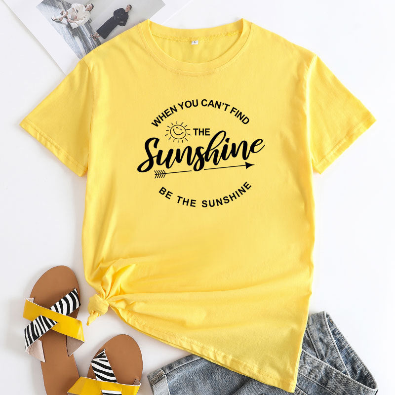 Women's Be The Sunshine Letter Printed T-shirt