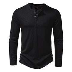 Trendy Henry Neck Men's Fashion Long Sleeve T-shirt