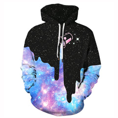 Unisex Pouring Milk Starry Sky Digital Print Hoodie