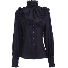 Retro Style Women's Gothic Bow-knot Long Sleeve Shirt