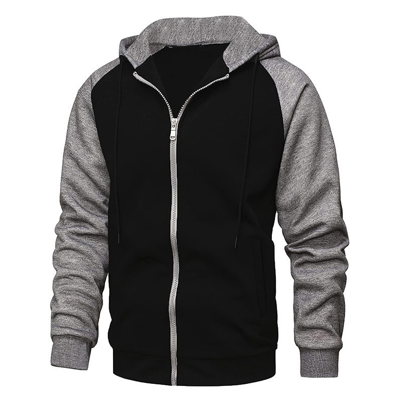 Cool Men's Loose Zipper Raglan Sleeves Hoodie