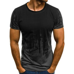 Men's Fashion Sports Fitness Camo Short Sleeved T-shirt