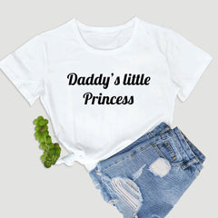 Daddy's Little Princess Fun Letter Short Sleeve T-shirt