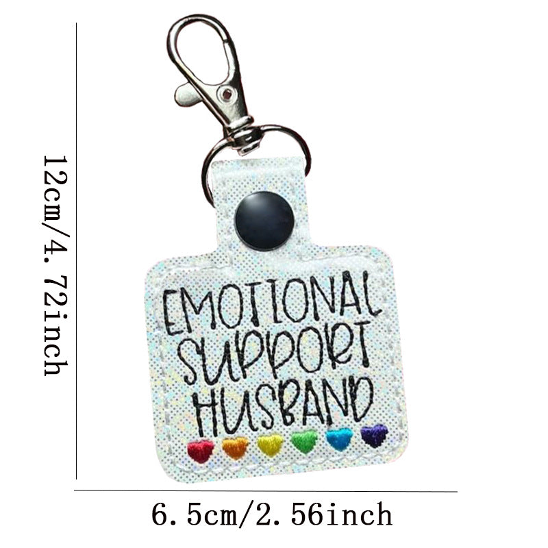 Valentine's Day Gift Rainbow Heart Button Design Keychain