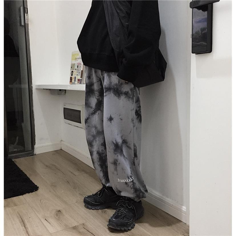 Unisex Korean Style Hip-hop Tie-dyed Loose Sweatpants