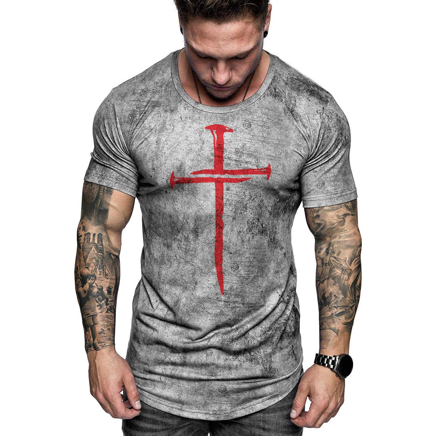 Men's 3D Fashion Sports Fitness T-shirt