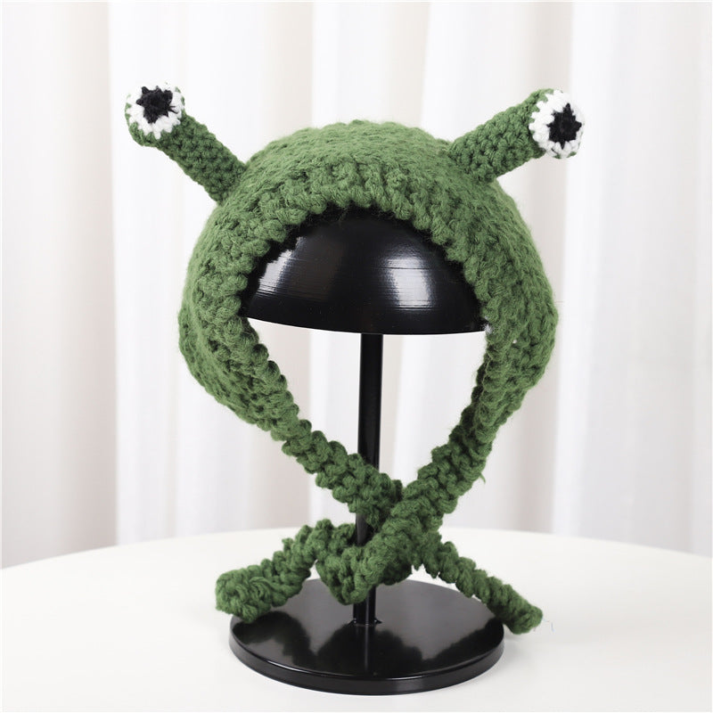 Cute Frog Knitted Hat Headwear