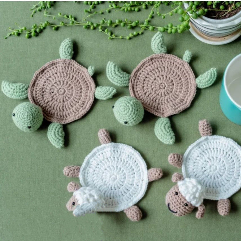 Turtle Insulation Pads Hand-knitted Mug Coaster