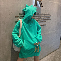 Women's Funny Dinosaur Cosplay Loose Hoodie