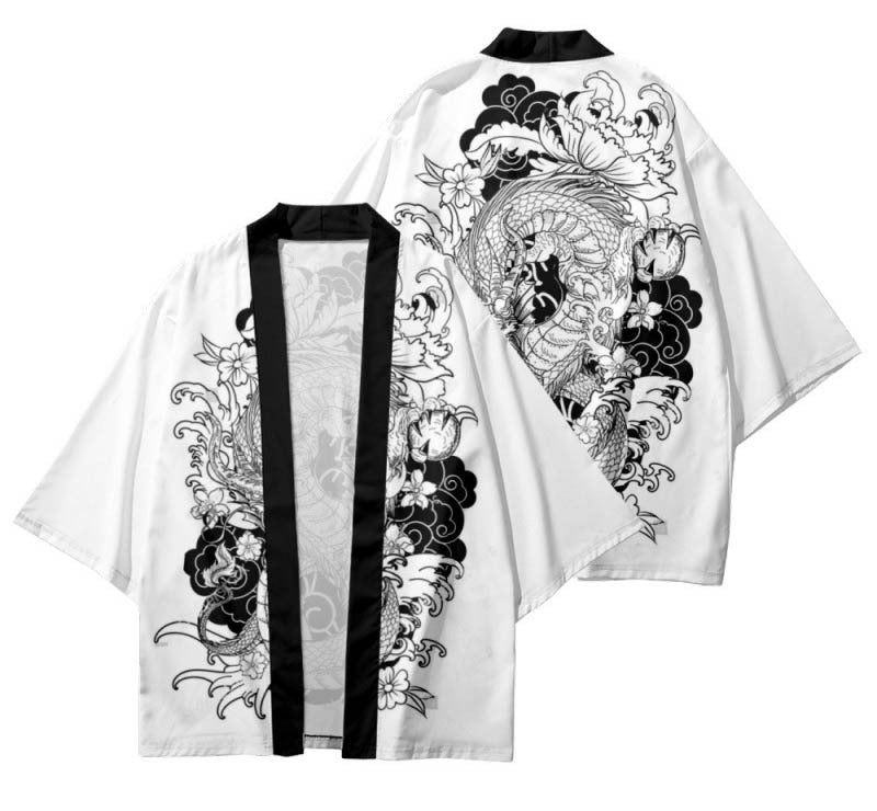 Unisex Retro Fox Graphic Ukiyo-e Style Kimono