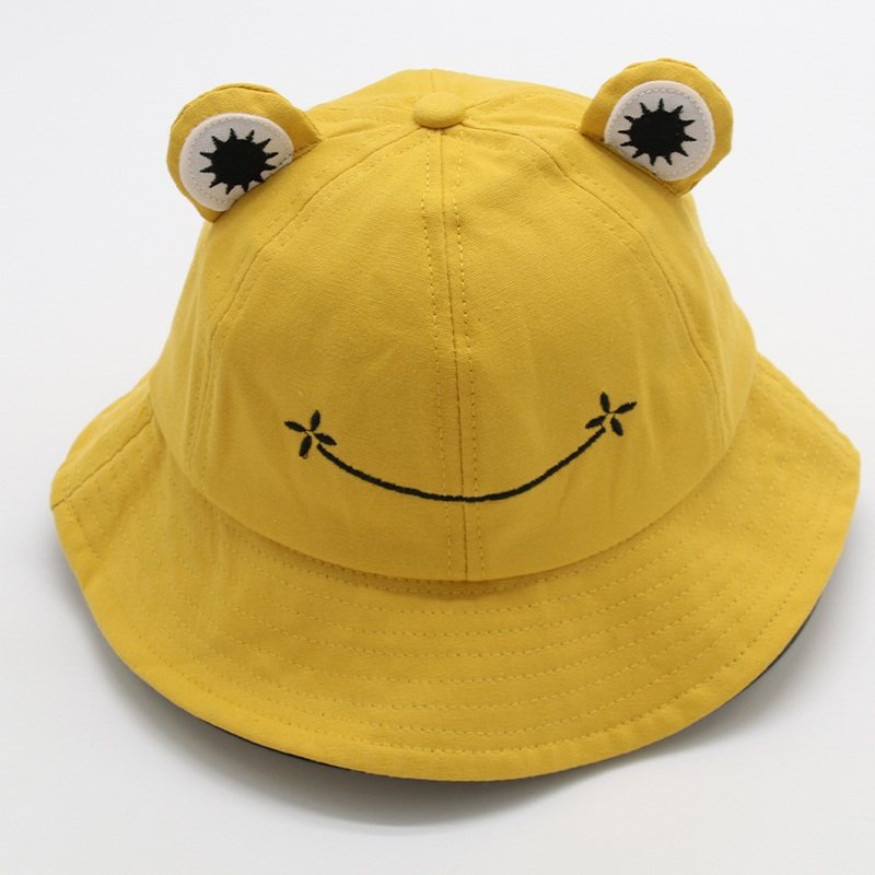 Summer Kawaii Frog Embroidery Fisherman's Hat