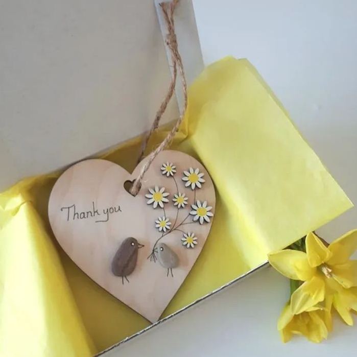 Wooden Heart Thank You Gift