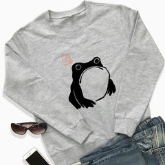 Frog Pattern Women's Crew Neck Sweatshirt