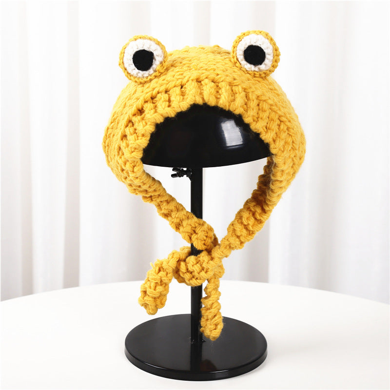 Cute Frog Knitted Hat Headwear