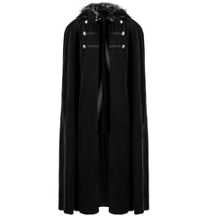 Unisex Woolen Vintage Steampunk Long Cloak Cape