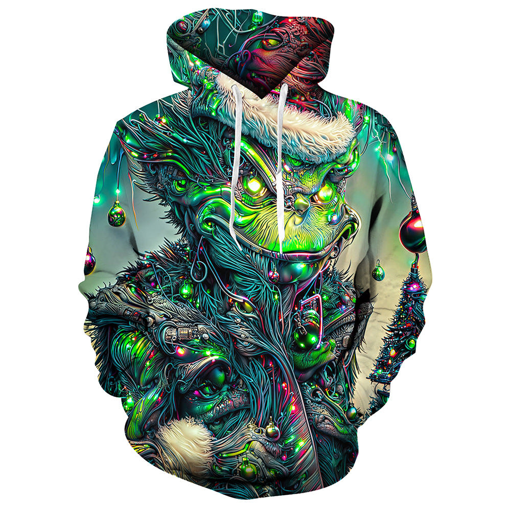 Unisex Cool Animal Digital Printed Long Sleeved Hoodie