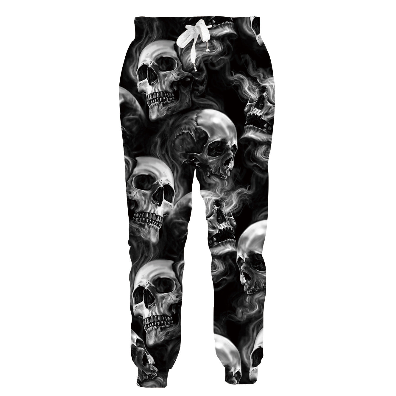 Men's Flame Skeleton 3D Printed Loose Pants