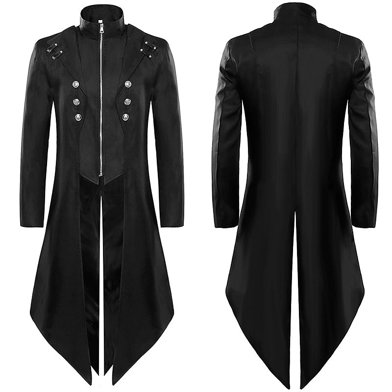 Chic Men's Medieval Retro Mid-length Punk Style Tuxedo