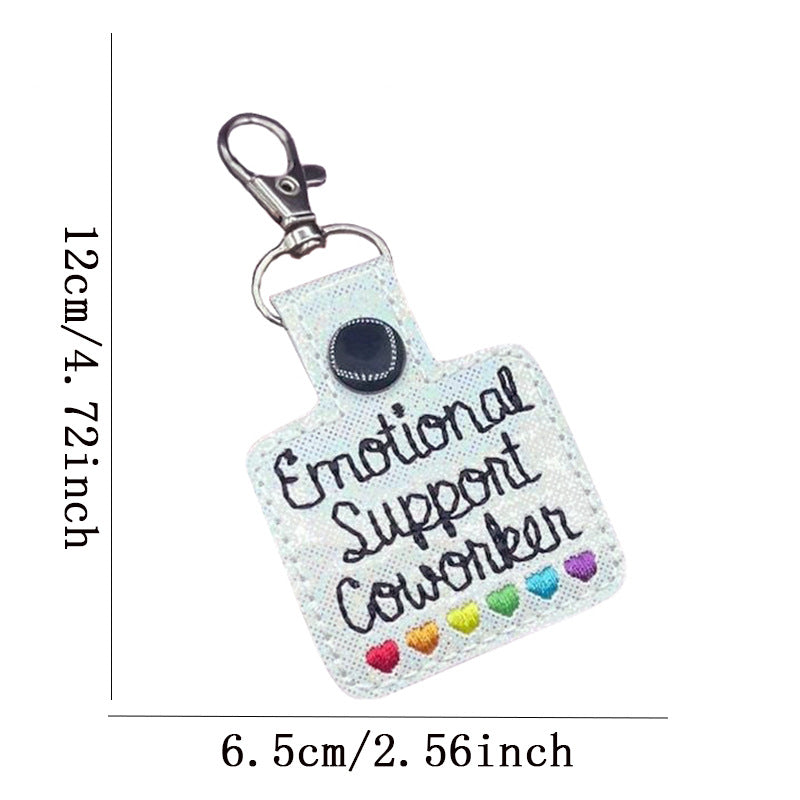 Valentine's Day Gift Rainbow Heart Button Design Keychain