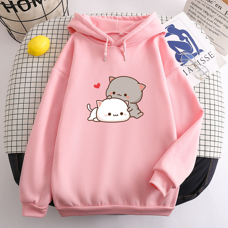 Cute Cartoon Bear Candy Color Slim Hoodie