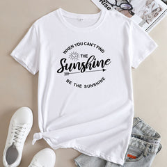 Women's Be The Sunshine Letter Printed T-shirt