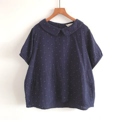 Japanese Style Doll Collar Short Sleeved Shirt