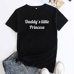 Daddy's Little Princess Fun Letter Short Sleeve T-shirt