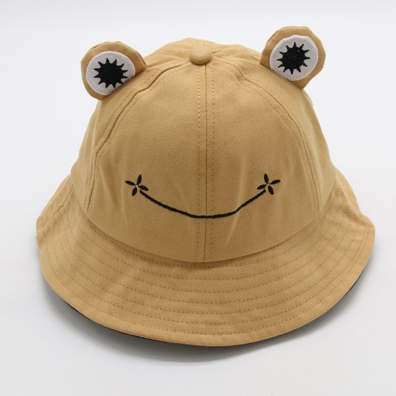 Summer Kawaii Frog Embroidery Fisherman's Hat